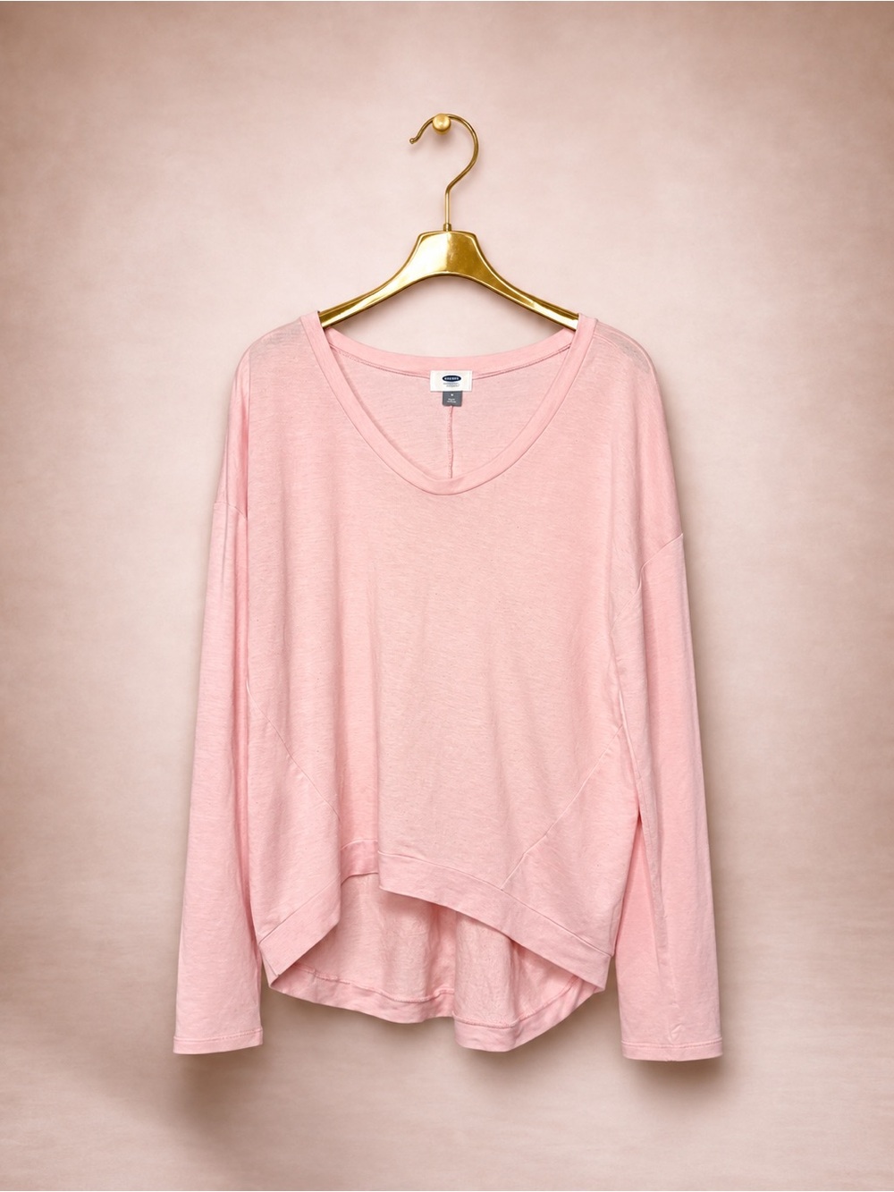 Old Navy Light Pink Relaxed V-Neck Long Sleeve Top BOGO